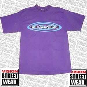 Purple Oval Logo - VISION STREET WEAR Oval Logo Custom Tee Shirt - Purple - 80s ...