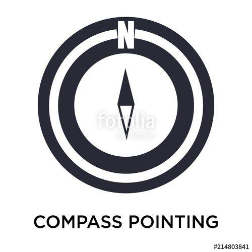 Compass North Logo - Compass pointing North icon vector sign and symbol isolated on white