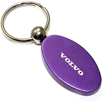 Purple Oval Logo - Purple Aluminum Metal Oval Volvo Logo Key Chain Fob Chrome Ring