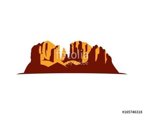 Arizona Red Rocks Logo - Sedona red rock silhouette