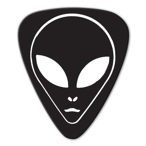 Black and White Alien Logo - Alien Theme - Black & White Alien Head Picks (10 pack) - Grover Allman