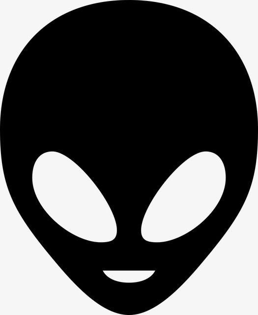 Black and White Alien Logo - Alien Head, Head Clipart, Simple, Black And White PNG Image and ...
