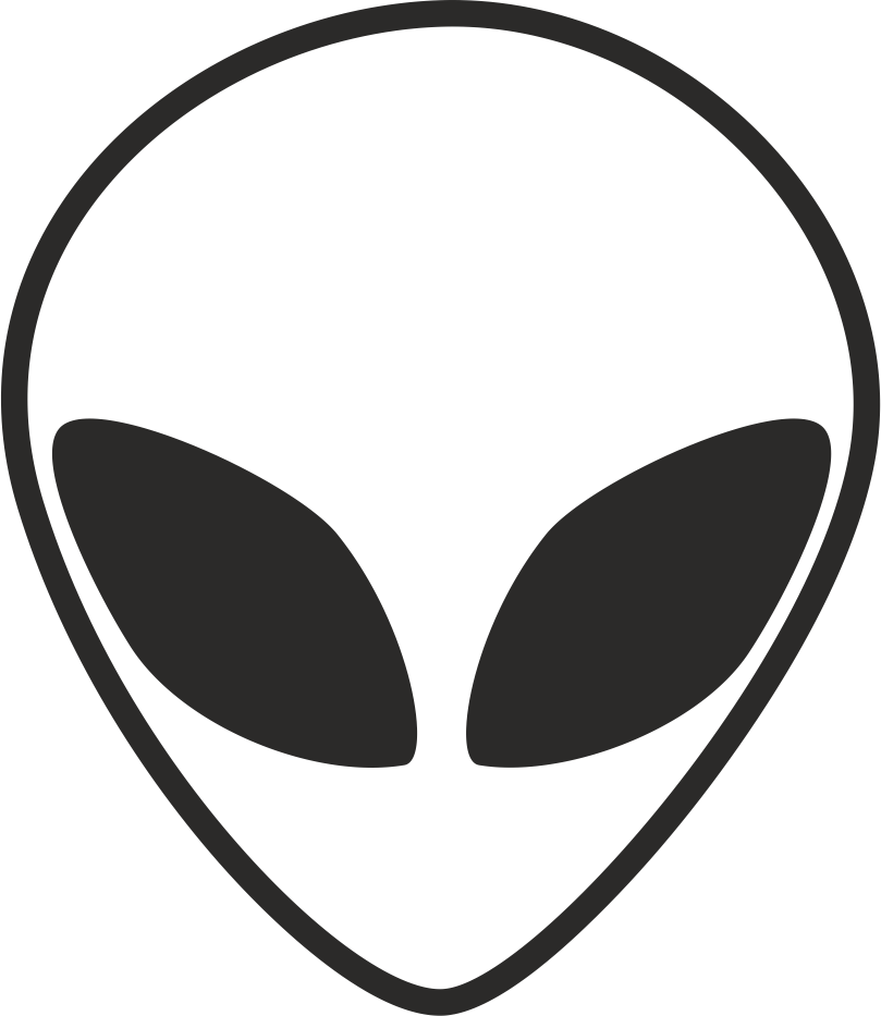 Black and White Alien Logo - Alien Head Black And White Free Vector cdr Download - 3axis.co