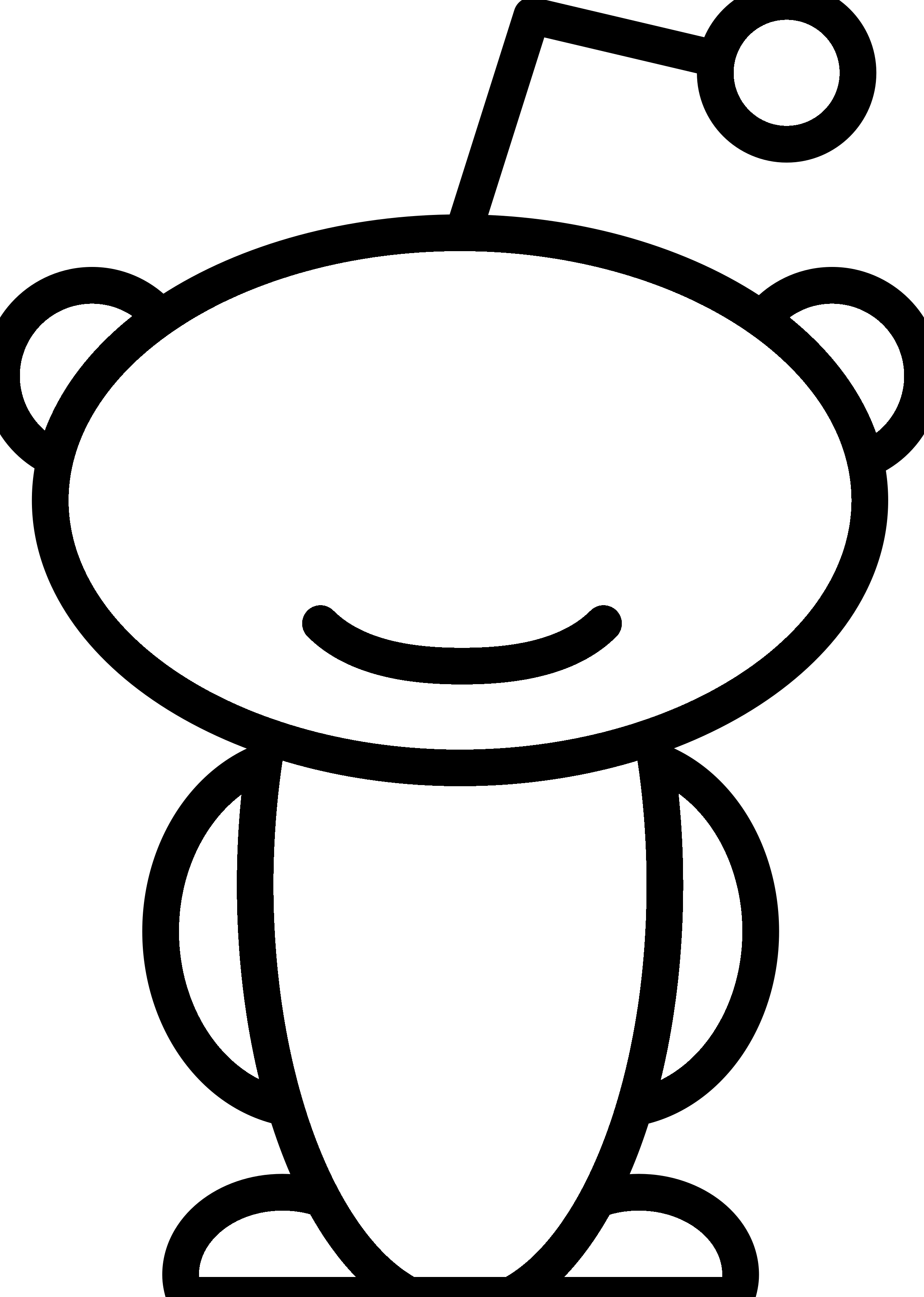 Black and White Alien Logo - Reddit Alien Logo PNG Transparent & SVG Vector