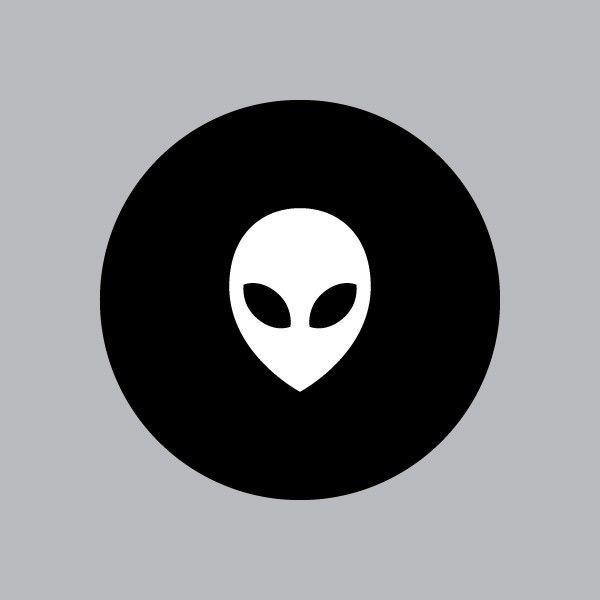Black and White Alien Logo - Alien Head - Mac Apple Logo Cover Laptop Vinyl Decal Sticker Macbook ...