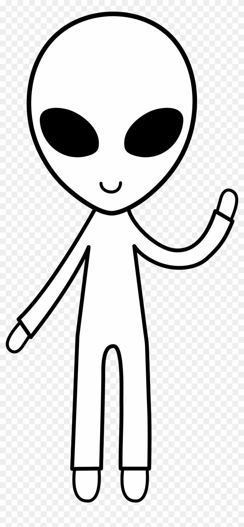Black and White Alien Logo - Cartoon Alien Black And White Transparent PNG Clipart Image