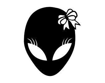 Black and White Alien Logo - Alien girl | Etsy