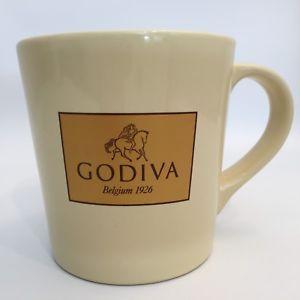 Coffe Cream Cup with Logo - Godiva Belgium 1926 Horse Logo Mug Coffee Cup Cream Gold Collectable