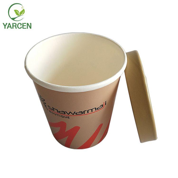 Coffe Cream Cup with Logo - Hot sale China wholesale 16 oz custom cold paper ice cream yogurt ...