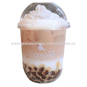 Coffe Cream Cup with Logo - China Disposable Plastic Cup, Milk Tea Cup, Juice Cup with Lid, U