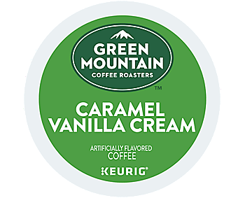 Coffe Cream Cup with Logo - Green Mountain Coffee Roasters®. Caramel Vanilla Cream Coffee. K