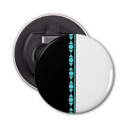 Blue Circle with White Triangle Logo - Pretty Pale Blue Circles & Triangles Bottle Opener