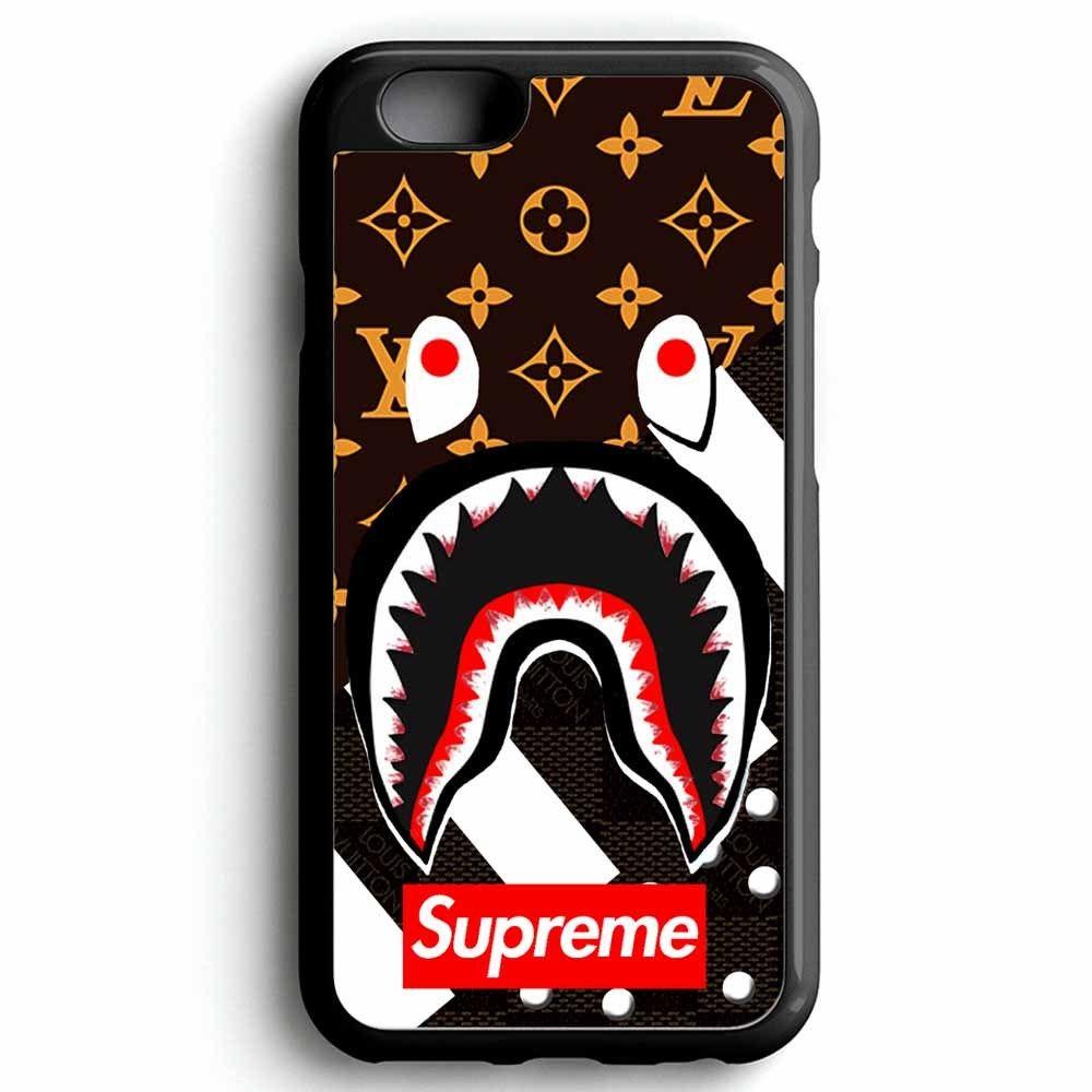 Supreme BAPE Shark Logo - Supreme Bape Shark Brown Luxury Pattern IPhone 6 Plus 6s Plus Case