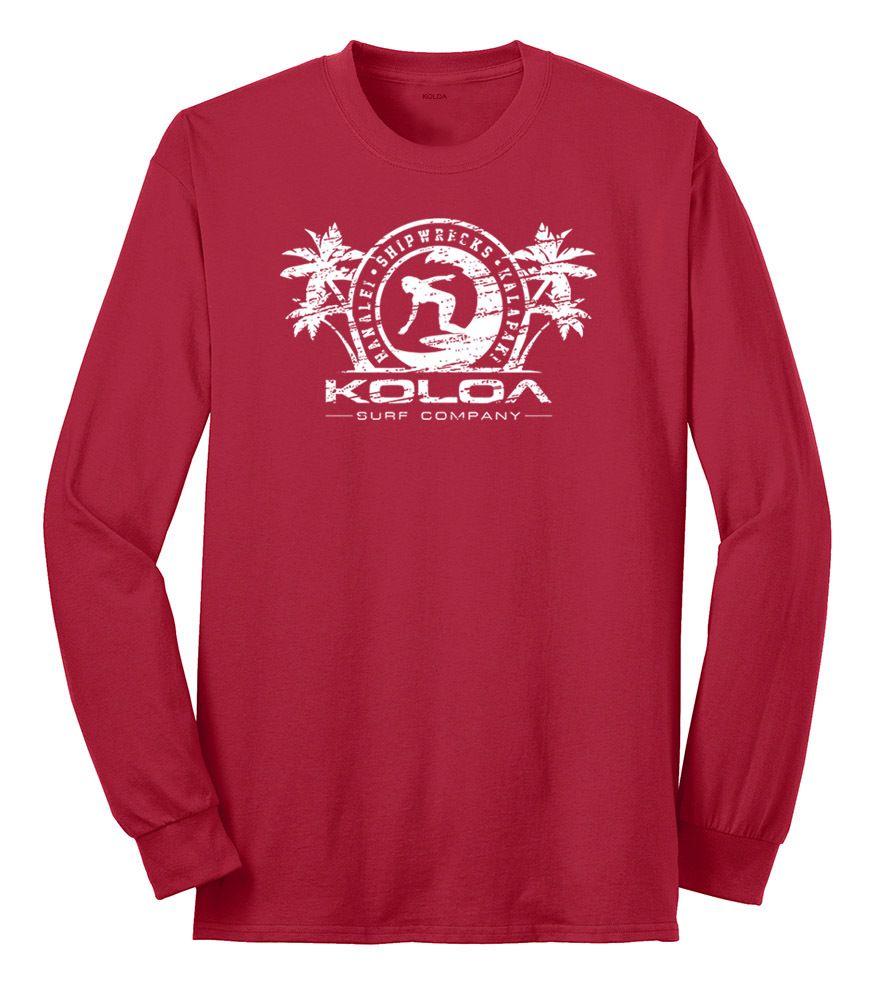 Red Surfer Logo - Koloa Surf Co. Surfer Girl Logo Long Sleeve T Shirt