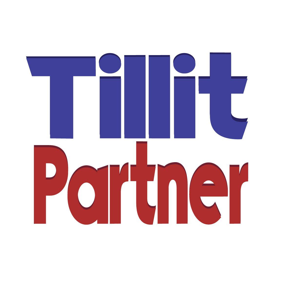 Two Red Lines Logo - Logo Design for Tillit and Partner in two separate lines in top