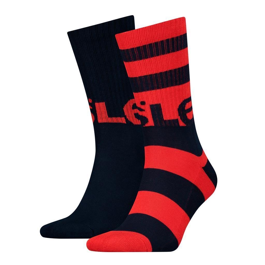 Red Surfer Logo - Levi's 2 Pack Rugby Logo Socks / Red