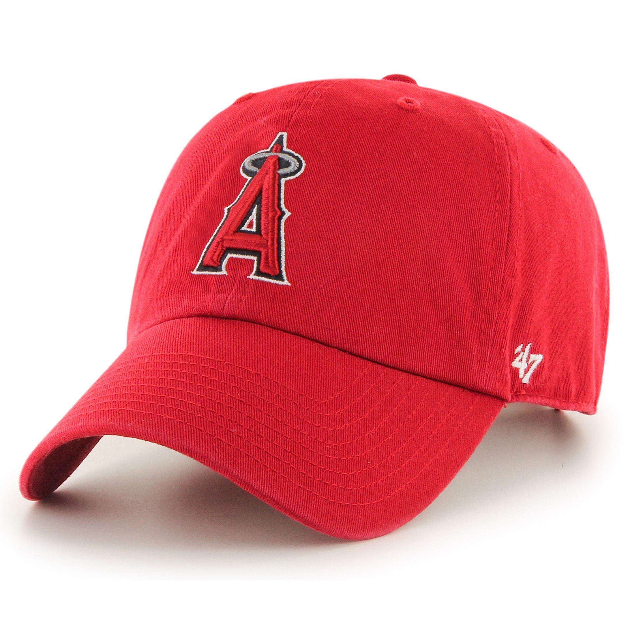 Red Surfer Logo - 47 Brand MLB Anaheim Angels Clean Up Cap - Red - Urban Surfer