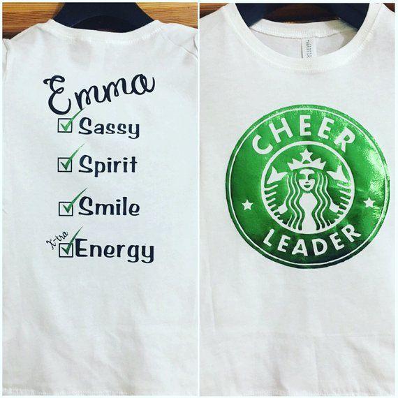 Cheerleader Starbucks Logo - Cheerleader logo shirts personalized starbucks cheer | Etsy