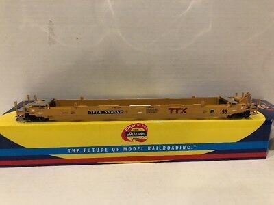 Well Car TTX Logo - HO SCALE ATHEARN RTR Train TTX New Logo 56' Well Car