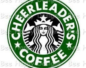 Cheerleader Starbucks Logo - Starbucks Logo w/BOW CHEERLEADER | Etsy