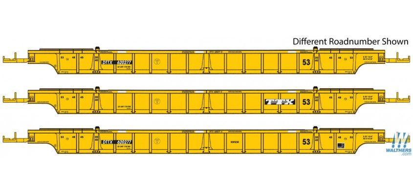 Well Car TTX Logo - Walthers 3 Unit 53' Well Car To Run 620545