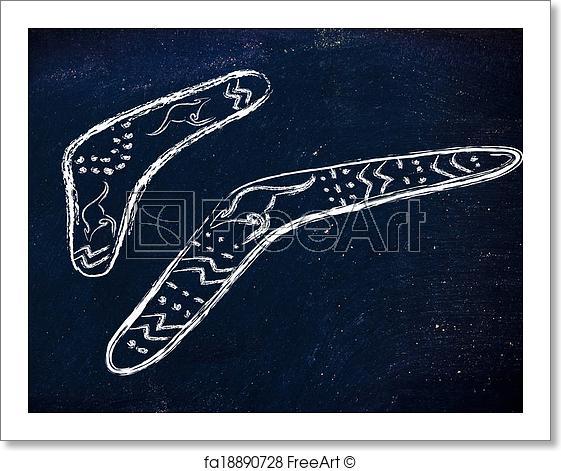 With Two Boomerangs Logo - Free art print of The boomerang effect. Funny design of two