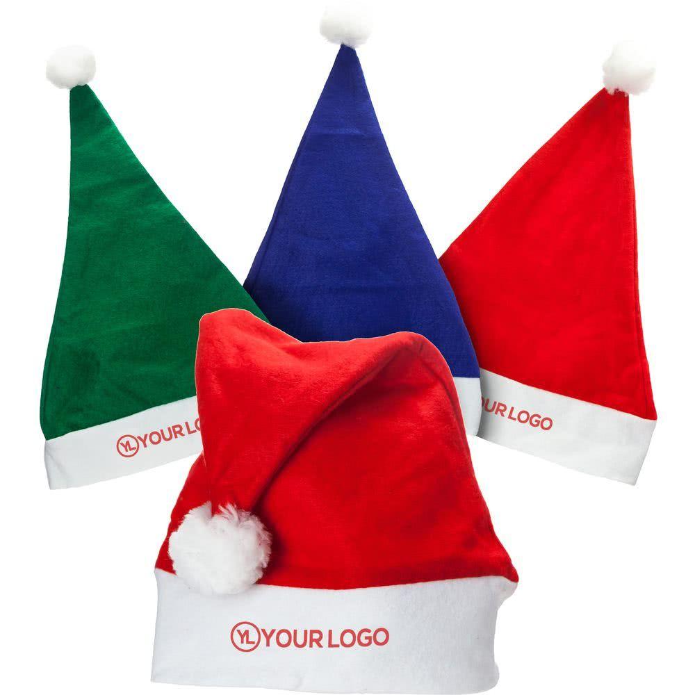 Christmas Hats Logo - Promotional Felt Santa Hats with Custom Logo for $1.76 Ea.
