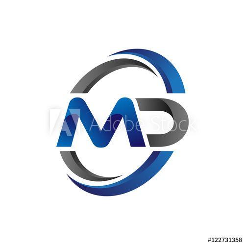 MD Circle Logo - Simple Modern Initial Logo Vector Circle Swoosh md - Buy this stock ...