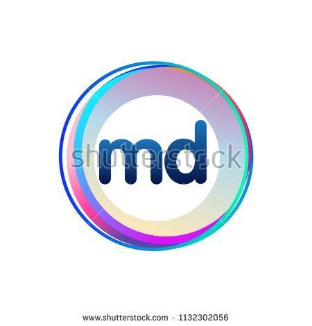MD Circle Logo - Letter MD logo with colorful circle, letter combination logo design ...