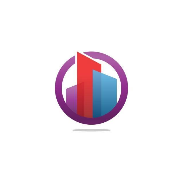 MD Circle Logo - Colorful Transparent Real Estate Building Circle Logo Design Concept ...