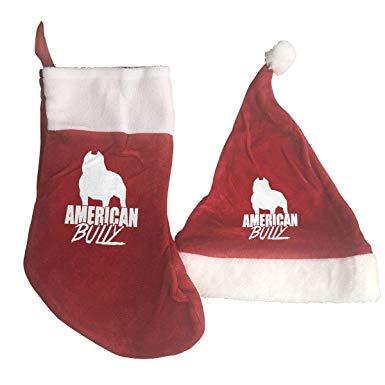 Christmas Hats Logo - LLFR DHAT American Bully Logo Santa Hats for Holiday