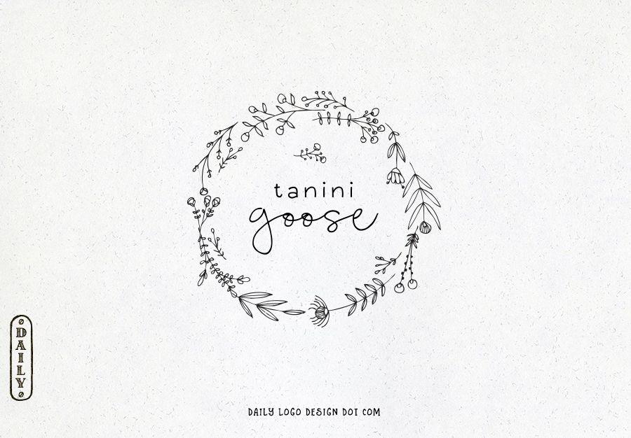 Floral Wreath Logo - Hand Drawn Style Floral Wreath Logo Design by Daily Logo Design