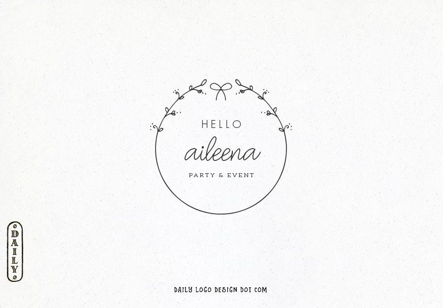 Floral Wreath Logo - wreath logo design hand drawn style floral wreath logo design daily