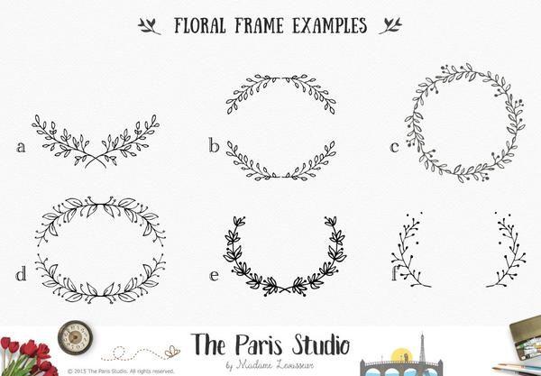 Floral Wreath Logo - Hand Drawn Floral Wreath Logo Design Pay As You Go Custom Logo