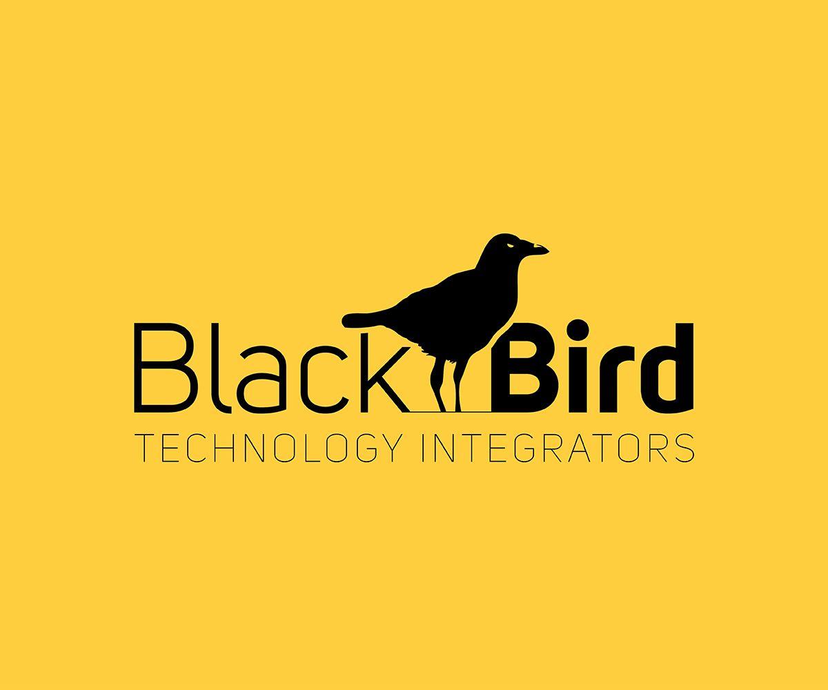 Orange and Black Bird Logo - Serious, Professional, It Service Logo Design for Blackbird