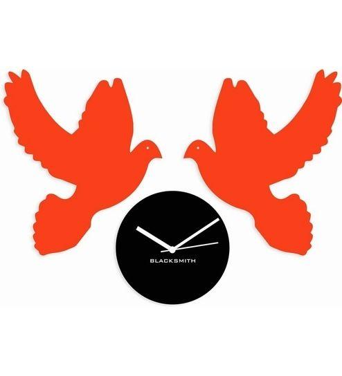 Orange and Black Bird Logo - Blacksmith Orange Black Flying Bird Wall Clock by Blacksmith Online ...