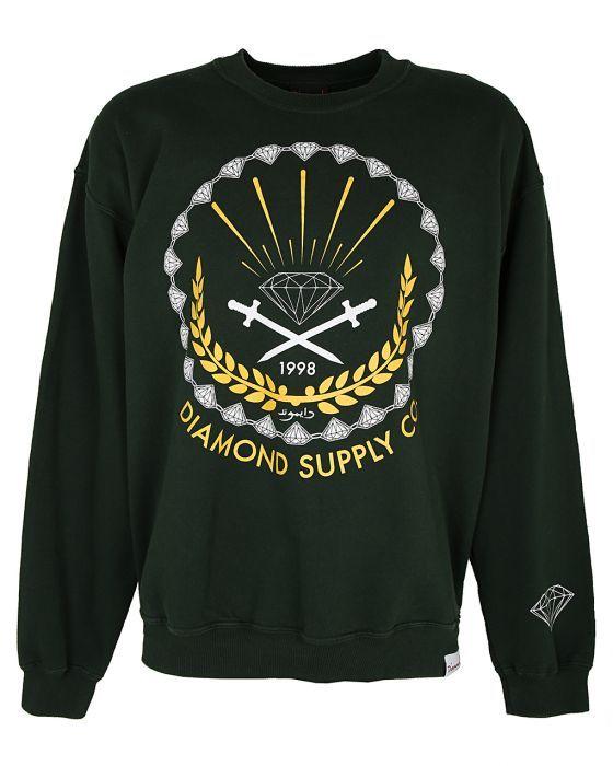 Diamond Supply Co Clothing Logo - Gren Diamond Supply Co. Sword Logo Sweater - L Green £30 | Rokit ...