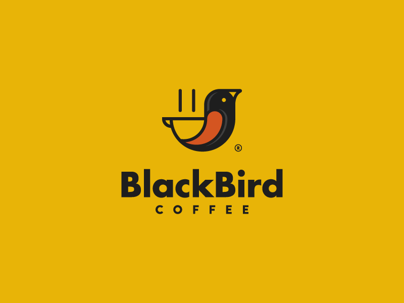 Orange and Black Bird Logo - Contest proposal for Black Bird Coffee by Molnár Tamás. Dribbble