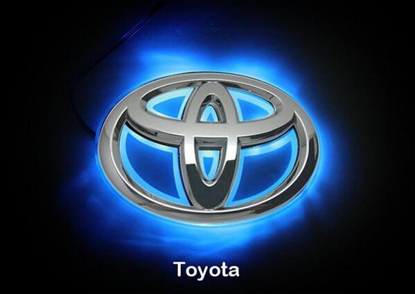 Blue Toyota Logo - LED Car Logo Blue Light For Toyota Camry Highlander Auto Badge Light ...