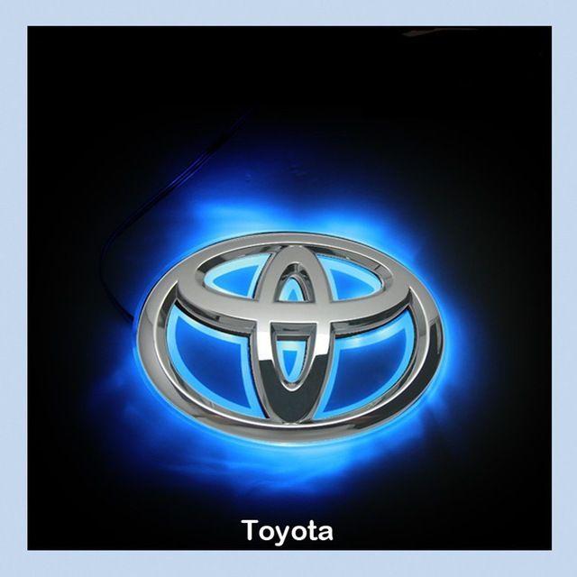 Blue Toyota Logo - Blue LED Car Decal Logo Light Badge Lamp Emblem Sticker for Toyota ...