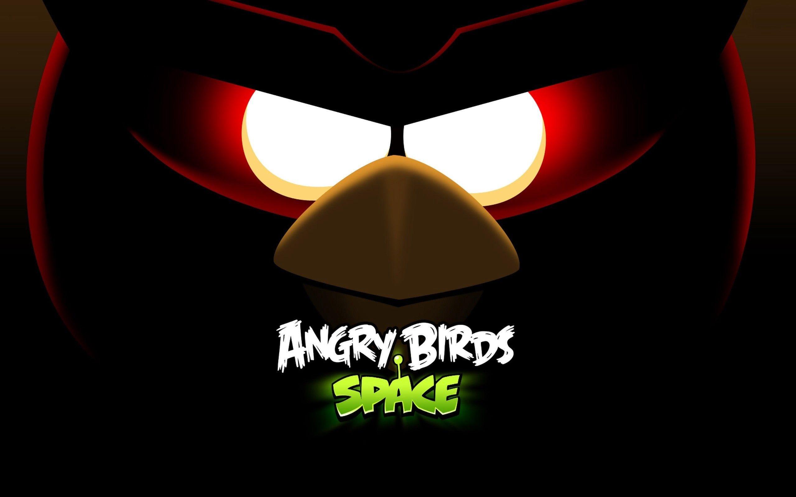 Orange and Black Bird Logo - Download wallpaper 2560x1600 angry birds space, angry birds, bird ...