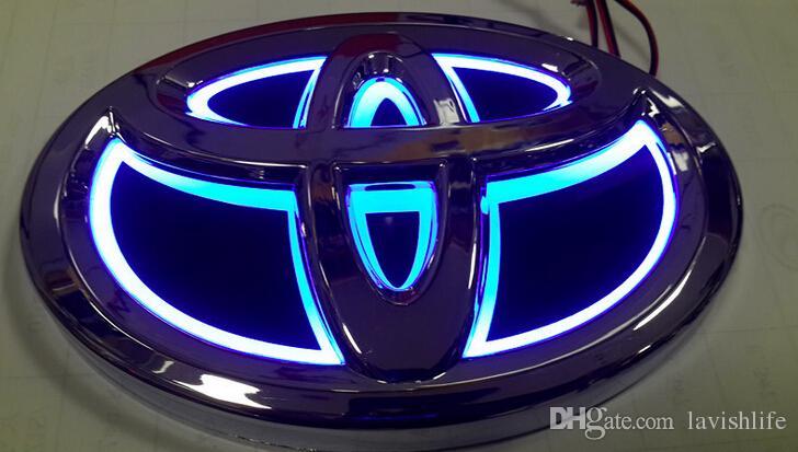 Blue Toyota Logo - Waterproof 5D LED Car Badge Toyota Automotive Light Logo Emblem Auto ...