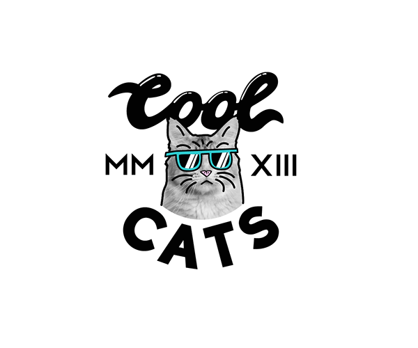 Cool Crab Logo - COOL CATS Typography Logo. Just ➰ Print It !. Logos, Logo Design