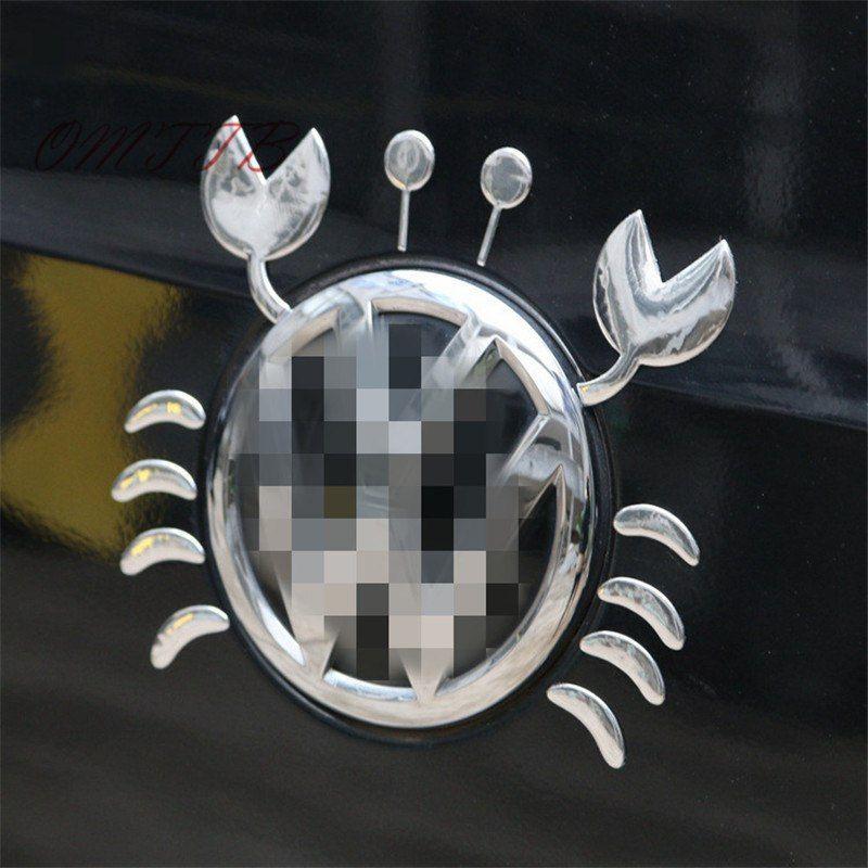 Cool Crab Logo - 3D Chrome Funny crab car stickers super cool car styling Sticker on ...