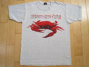 Cool Crab Logo - COOL LOGO!! 80s Vtg MARYLAND IS FOR CRABS T SHIRT Grey 50 50 Screen