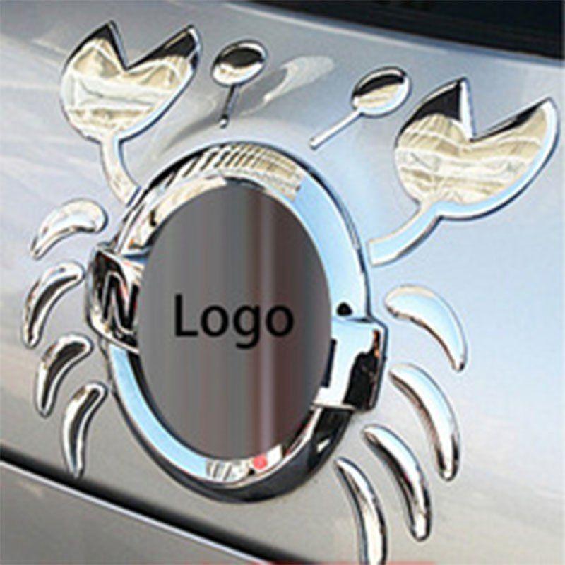 Cool Crab Logo - 3D Chrome Funny Crab Car Stickers Super Cool Car Styling Sticker