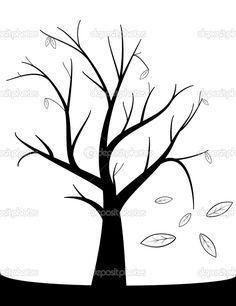 Black and White Tree with Leaves Falling Logo - Tree without leaves | Trees | Pinterest | Leaves, Autumn trees and ...