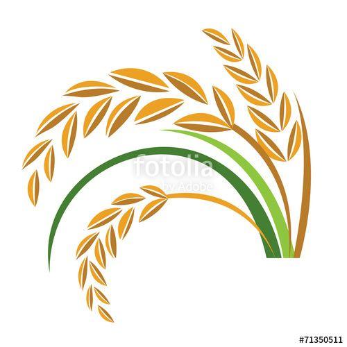 Rice Leaf Logo - rice vector