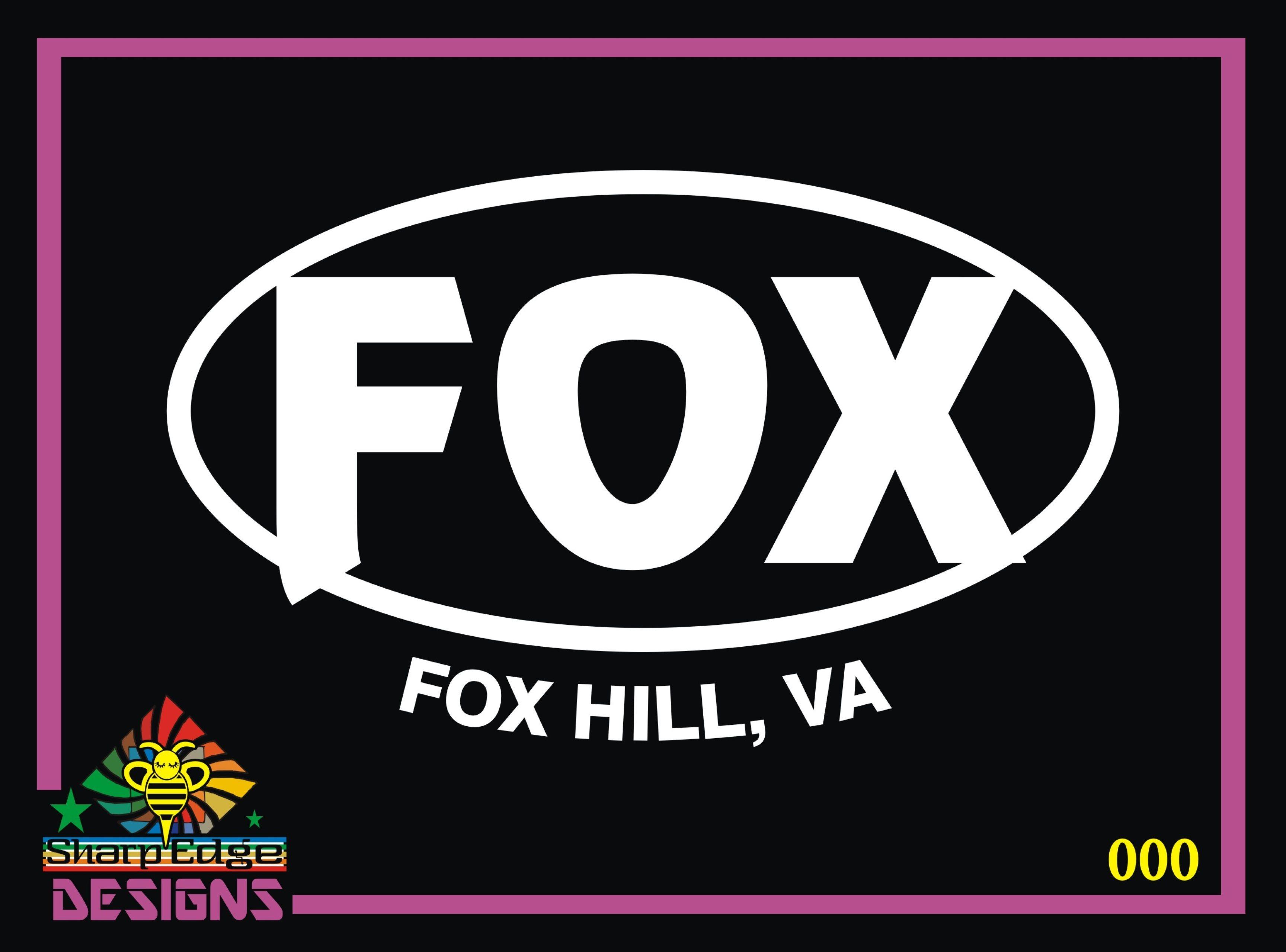 Sharp Edge Oval Logo - Fox Hill, VA Oval Vinyl Decal
