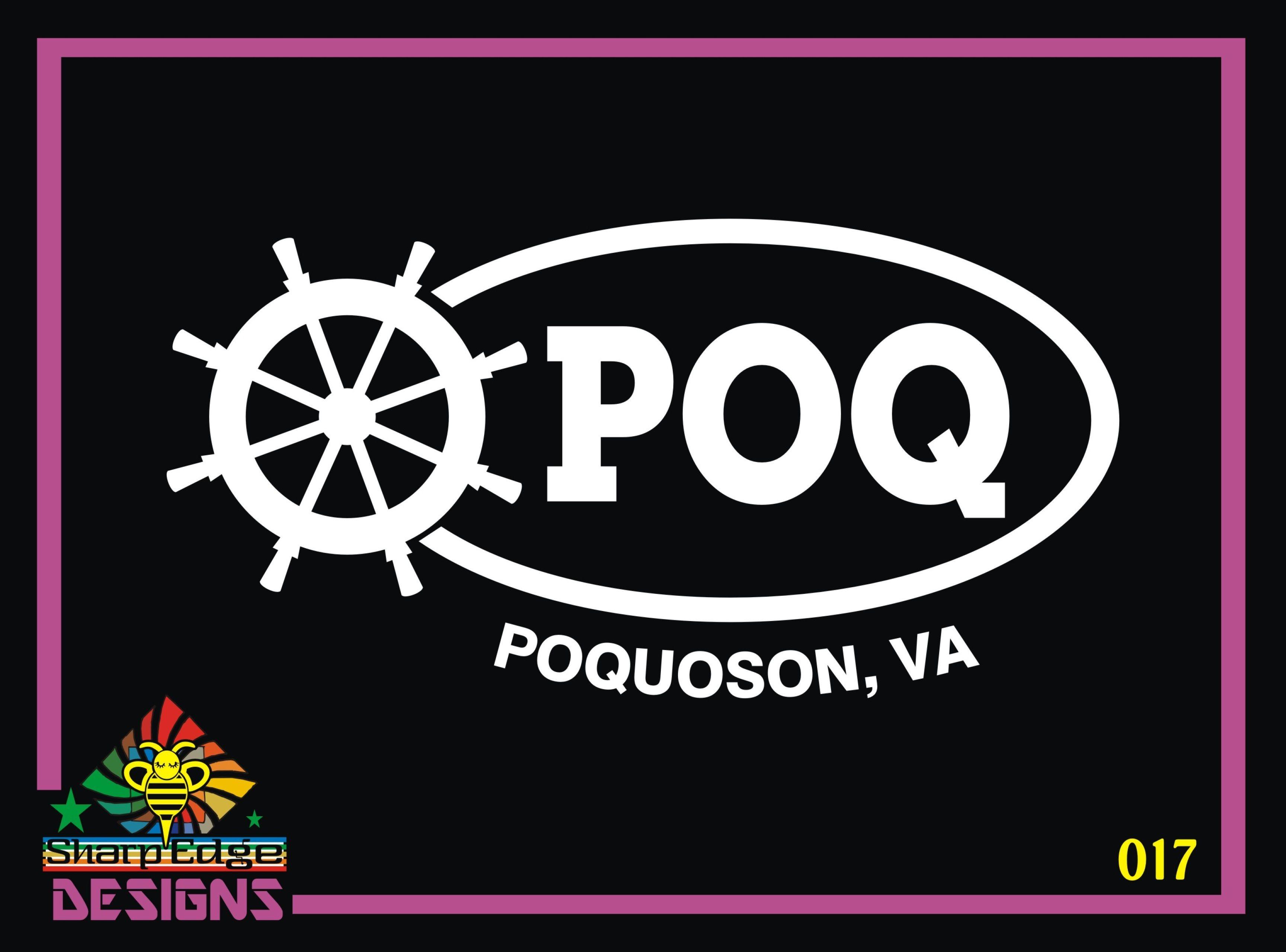 Sharp Edge Oval Logo - Poquoson, VA Oval *Ship Wheel Vinyl Decal